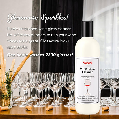 16.91 Oz Wine Glass Cleaner and Crystal Cleaning Liquid, Effectively Removers Odors, Grease, Lipstick, Dirt, Residuum