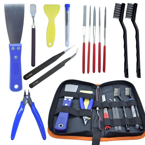 3D Printer Tool Kit, 24pcs Nozzle Cleaning Tool Removal Kit, Wire Brush, Scraper Knife, Diamond Files, Tweezer for