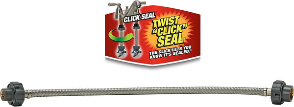 Fluidmaster B1F12CS CLICK SEAL Faucet Connector, 12-Inch Length, Braided Stainless Steel
