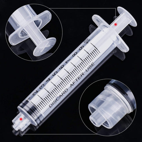 TecUnite 20 Pack Syringe Without Needle, Plastic Curved Syringes for Epoxy Resin and Craft