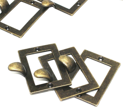 WEICHUAN 8-Pack Zinc Alloy Antique Bronze Label Frame Drawer Pulls - Vintage Industrial Style Handles for Drawers and