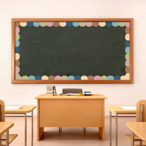 Whaline 32.8ft Multi Colors Bulletin Board Borders Colorful Die-Cut Strips Rolled Trim for School Office Chalkboard