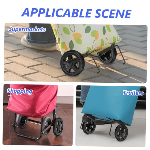2pcs PRETYZOOM Lightweight Shopping Trolley Wheels Replacement for Grocery Cart Caster Small Rolling Cart Wheels