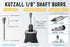 Kutzall Extreme Dove Tail Burr - 1/8" Shaft, Very Coarse Woodworking Attachment for Dremel, Foredom