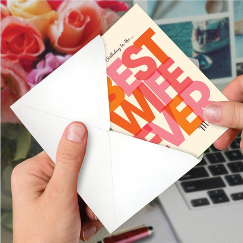NobleWorks - 1 Sassy Happy Birthday Card Funny - Hilarious Grown-Up Card for Women, Wife, Stationery Humor, Best Wife