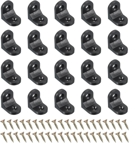 PATIKIL Plastic Corner Braces 0.92x0.92x0.65, 20 Pack L-Shape Bracket Right Angle Board