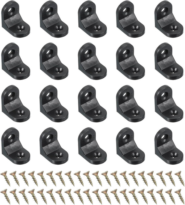 PATIKIL Plastic Corner Braces 0.92x0.92x0.65, 20 Pack L-Shape Bracket Right Angle Board