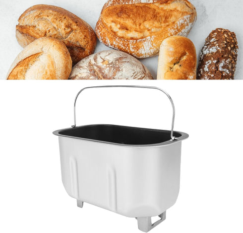 Commercial AUNMAS Bread Machine Baking Bucket, Stainless Steel Anti Stick Household Baking Bucket with Mixing Paddles
