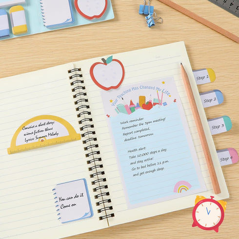Hommie Teacher Sticky Notes Set, Divider Sticky Planner Sticky Note for School Office Supplies, Teacher Appreciation