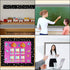 Black and White Chevron Bulletin Board Borders, Double-Sided Star Straight Border Trim for Classroom Decoration (36ft)