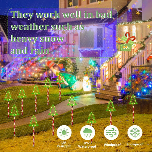 6 1 54 8 800mAh, in Solar Christmas Tree Pathway Lights, LED Solar Powered Christmas Tree Candy Outdoor Decorations