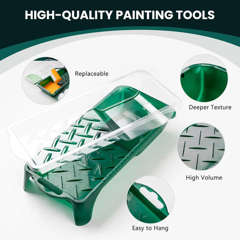 Foam Paint Roller 2 Inch 10 Pack Small Kit with High-Density Foam Roller and Paint Tray