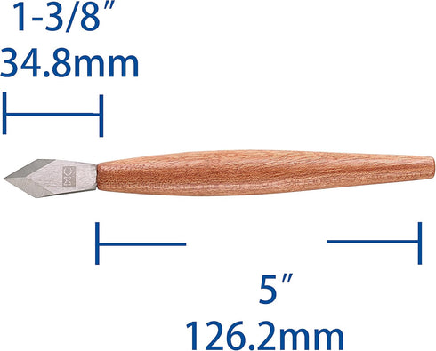 Marking Knife with Plastic Protector, Premium Woodworking Tool with High Speed Steel Blade and Rose Wood Handle