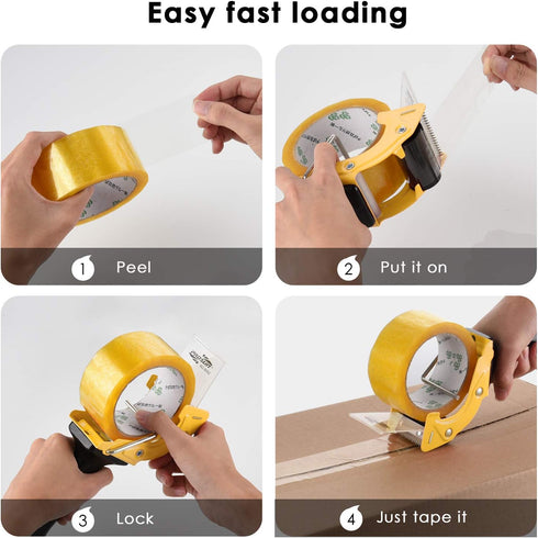 Fast Reload 2 Inch Tape Gun Dispenser - Packing Packaging Sealing Cutter TG01 (TG01-YLW)