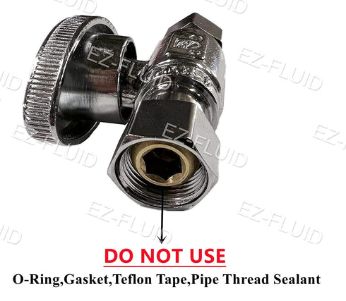 EZ-Fluid Plumbing 3/8-Inch O.D Female Compression x 3/8-Inch O.D Male Comp. A Lead-Free Brass Quarter Turn Water Shut Off Straight Repair Add On Stop Ball Valve,Chrome For Kitchen,Bathroom (1Pc)