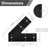 45 Degree Angle Flat Bracket (2 pc) with Powder Coating, Mending Plate, Angled Brackets for Truss and Framing