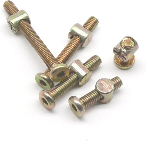 cSeao M6 M6 15mm/ 25mm/ 35mm/ 45mm/ 55mm 100pcs Baby Bed Screws Bolts Kit, Hex Drive Socket Cap Bolts Barrel Nuts