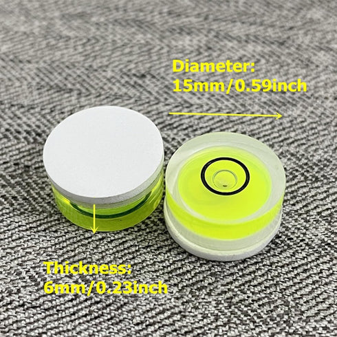 5Pcs Small Circular Bubble Levels with Double Sided Adhesive Bottom, Mini Stick-on Bubble Spirit Level Measuring Tools