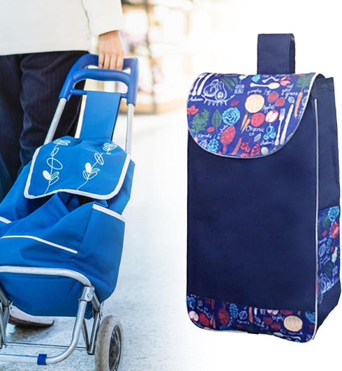 Menolana Shopping Cart Replacement Bag Trolley Bag Oxford Cloth Waterproof Reusable with Side Pockets and Rear Pocket