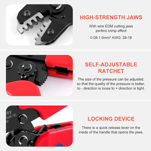 Knoweasy JST Crimper and Molex Crimper, Compatible with JST, Dupont, Molex Terminals, Precision Crimp Tool
