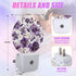 GANTINIR Purple Flower Night Light Watercolor Floral Night Lights LED Lamp Round Plug into Wall Nightlight with Dusk