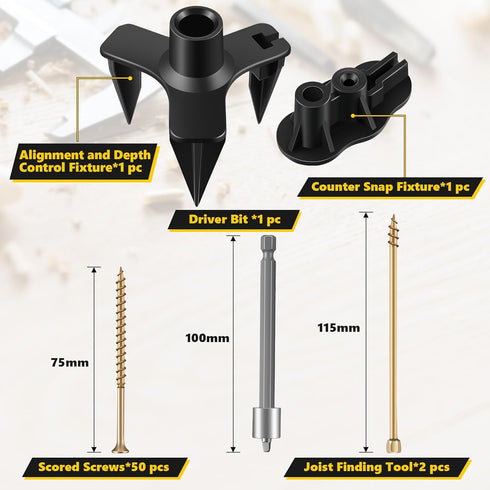 Dreyoo Squeaky Floor Repair Kit, Eliminates Floor Squeak, 5 Auxiliary Tools and 50 Screws