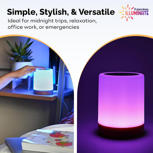 LED Night Light Touch Lamp, Rechargeable Glow Cordless Lamp for Adults and Baby Night Lights for Nursery