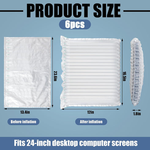 6 3 1 24" Packaging 24" Chunful for Screens with Pump Inflatable Protective Bags Compatible with Desktop Monitor