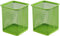 Mesh Pen Holder for Desk, Purple Square Pencil Cup Holder, Pens Organizer for Table Office/Home/School (2 x, Green)