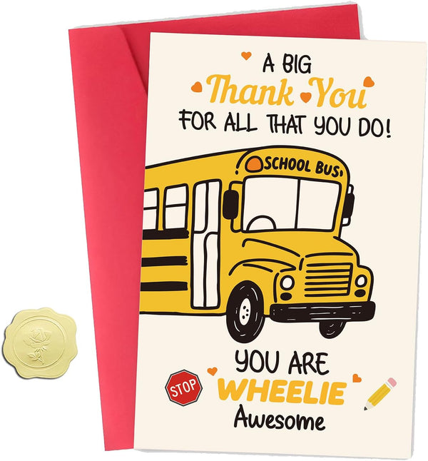 Bus Driver Thank You Card, End of Year Gift, School Bus Driver