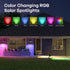 7 IP67, 2 Pack Consciot Solar Color Changing Outdoor Spotlights, Lighting Modes Outside Solar Lights Waterproof