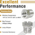 Stainless Steel Reducer Hex Bushing, 3/8 Male to 1/4 Female NPT Thread Reducing Adapter (Pack of 2)