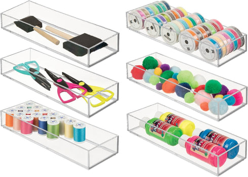 iDesign Plastic Makeup Drawer Organizer Tray - Vanity Organizer or Desk Drawer
