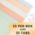 SUNEE Hanging File Folders, Letter Size, Pastel Colors, 25 Count with 1/5-cut Tabs, Heavy Duty Expansion