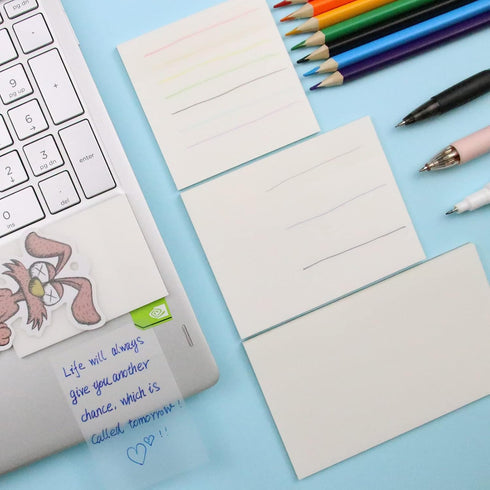 Transparent Sticky Notes Pad, 3x5 Inch, Clear Self-Adhesive Translucent Sticky Notes, 10 Packs, 500 Sheets