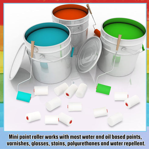 40 Pcs 2 Inch Mini Paint Roller Foam Covers - High Density Sponge Paint Roller Refills for Textured Smooth Painting