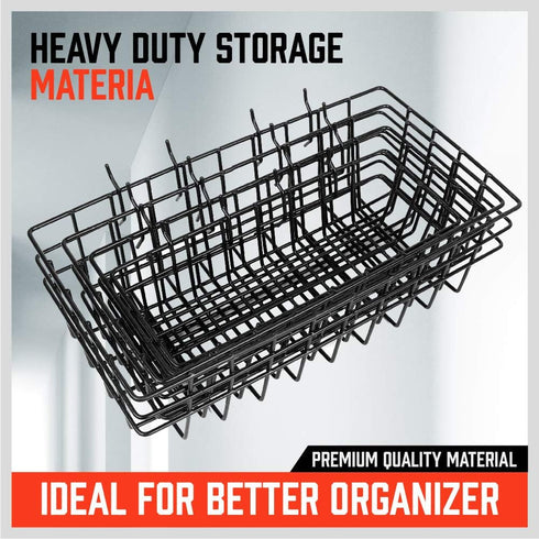 HORUSDY Peg Board Bins and Baskets, 4 Pack Square Style Pegboard Baskets and Bins for Organizing Workbenches,