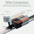 DIN Rail Terminal Blocks Kit, 20pcs Universal Compact Wire Connectors with 2 Connection Bars and 20 Screws for 24-12 AWG