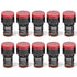 GASHER 12V 20mA Energy Saving Indicator Light, Red, 10 Pcs, Mounting Hole Size 22mm (7/8 Inch)