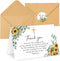 Whaline 50 Pcs Funeral Thank You Card Sunflower Eucalyptus Sympathy Thank You