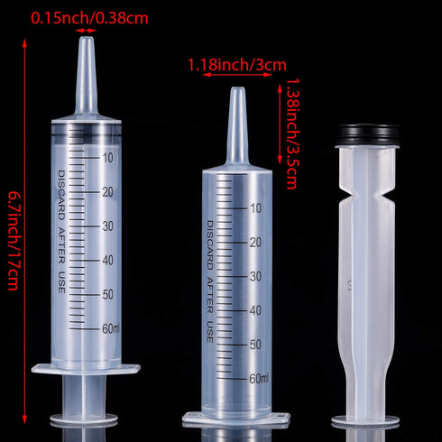 Frienda Large Plastic Syringe, 4 Pack Measuring Syringe Tools for Dispensing Multiple Uses (60 ml)
