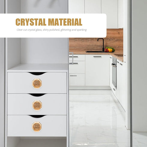 Set, Crystal Drawer Knob and Glass Cabinet Handle Decorative Furniture Pulls for Dresser, Bedside Cabinet, and Kitchen