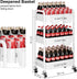 Aofure 3 Tier Rolling Cart Metal with Wheels, White Three Tiered Craft Cart Organizer on Wheels, Storage Utility Carts