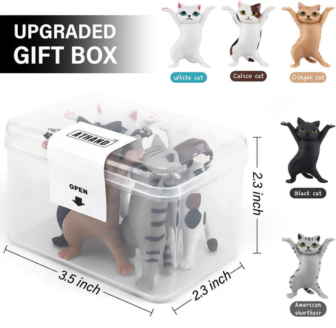 Cute Gifts Desk Decor - Funny Office Decor, Cute Pen Holder, Kawaii Dancing Cat (5 Cats Set)