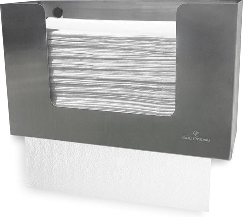 Stainless Steel Paper Towel Dispenser by Oasis Creations, Holds 250 Paper Towels,