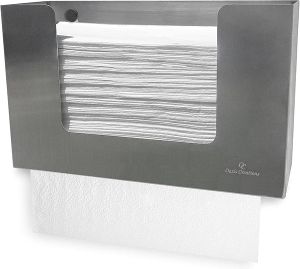 Stainless Steel Paper Towel Dispenser by Oasis Creations, Holds 250 Paper Towels,