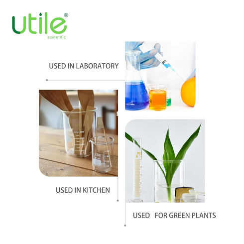 Utile 300ml Low Form Glass Beakers, 10 Pcs Borosilicate 3.3 Glass with Printed Graduation