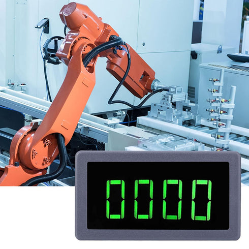 4 Digit LED Motor Tachometer, RPM Speed Measure Meter, NPN Hall Proximity Switch Sensor, Digital Tach Meter, Motorcycle Electronic Tachometer with Digital Display Timer Gauge