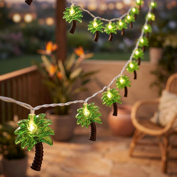 8.5Ft Palm Tree Lights Outdoor, Patio Lights String with 10 LED Summer