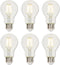Westinghouse 5257020 4.5 Watt A19 Dimmable Clear Filament LED Light Bulb, Medium Base, 6 Pack